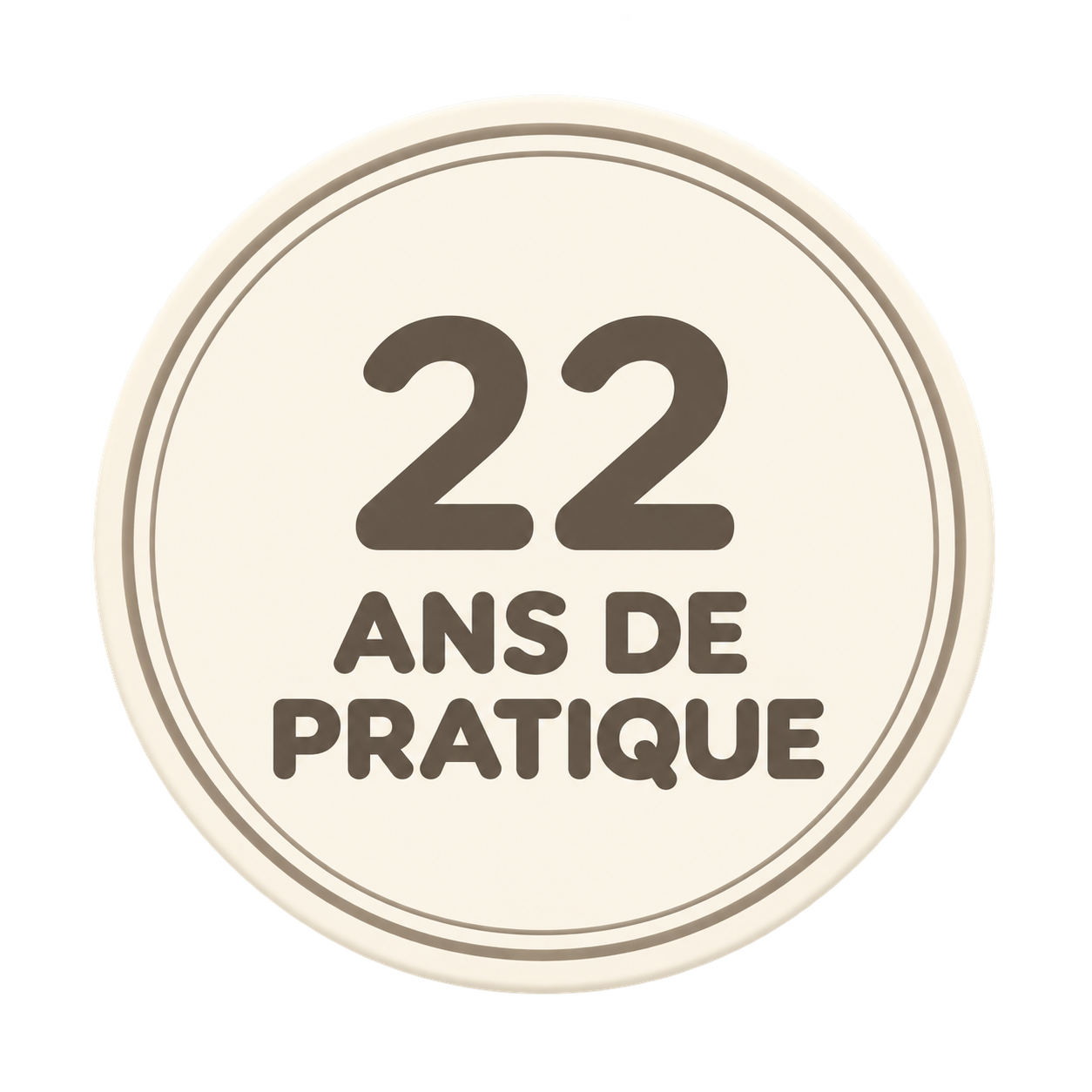 22 ans de pratique